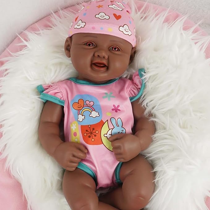 17.3 in Full Silicone Reborn Baby Dolls, 1:1 Lifelike Newborn Dolls Non Vinyl Realistic Reborn Toddler Dolls Boy Washable Sleeping Doll