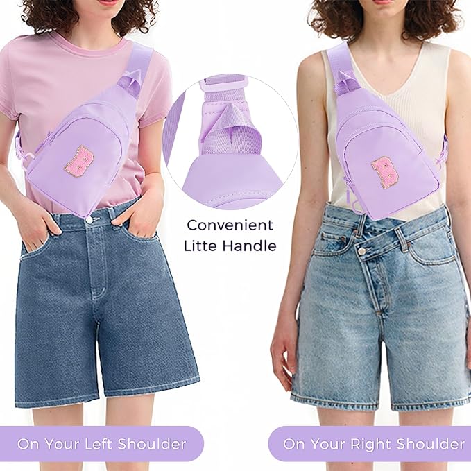 Birthday Gift for 5 6 7 8 9 10 11 12 13 14 15 16 Year Old Girls Fanny Pack Crossbody Bags for Women,Cute Trendy Stuff - Lavender,B