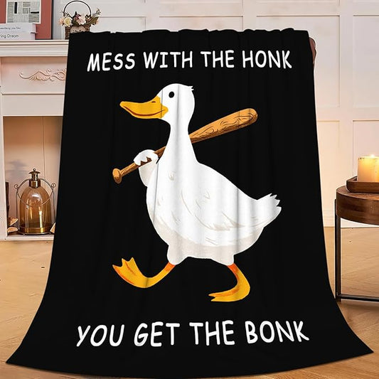 Duck Blanket for Kids, Funny Duck Lovers Fleece Blanket Gifts for Boys Girls, Warm Cozy Soft Flannel Stuff for Bed Sofa Couch 80" x 60"