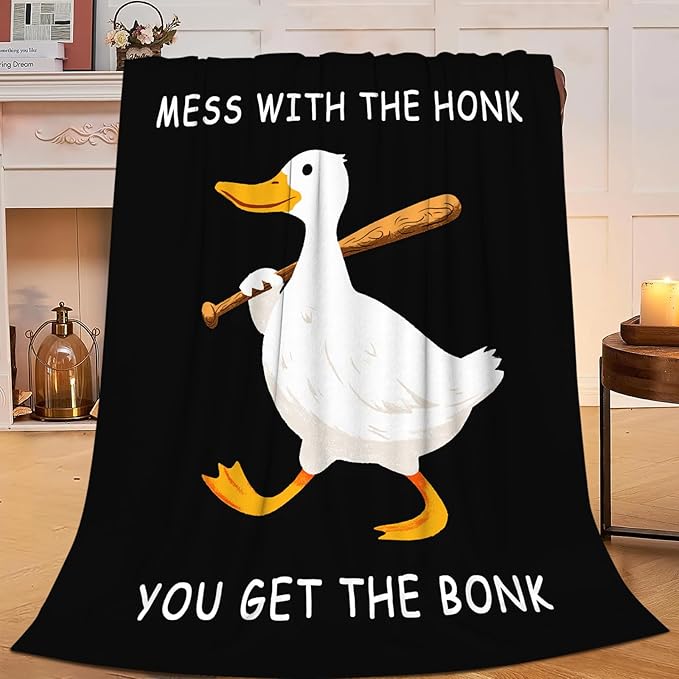 Duck Blanket for Kids, Funny Duck Lovers Fleece Blanket Gifts for Boys Girls, Warm Cozy Soft Flannel Stuff for Bed Sofa Couch 50" x 40"