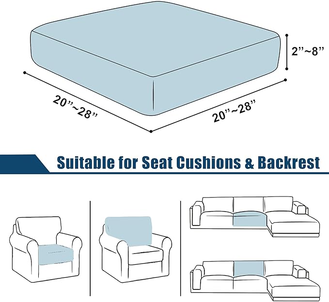 100% Waterproof Couch Cushion Covers Chair Seat Cover, Stretch Sofa Cushion Covers for Sectional Sofa, Reversible Furniture Protector Covers for Pets, Washable (Chair Cushion, Chocolate)