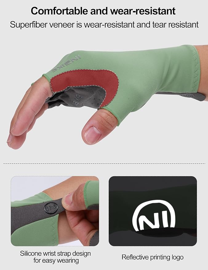 INBIKE Cycling Gloves for Men Women, Breathable Bike Gloves Lightweight Half Finger Biking Glove Mountain Road Bicycle