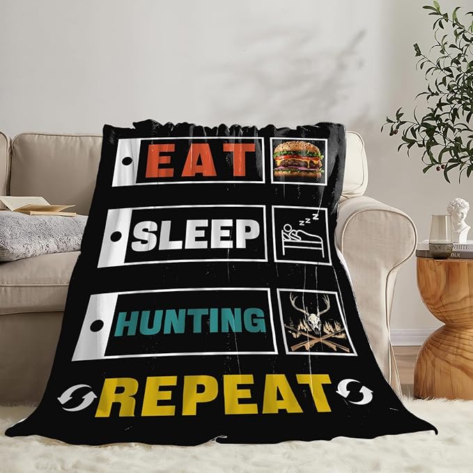 Hunting Blanket Gifts for Men Dad Hunters Throw Blankets Cozy Plush Fleece Deer Decor Flannel Fuzzy for Couch Chair Bed 50"X40"