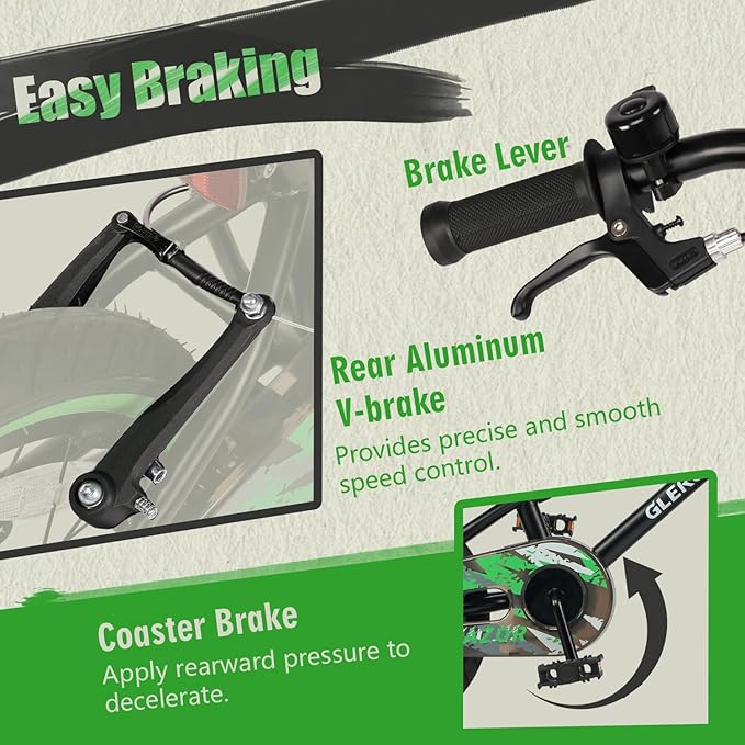 Glerc Kids Bike for Ages 1-8 Years Old, 12-16 Inch BMX Style Kids Bicycle with Training Wheels, Boys Bike for Children and Toddler, Multiple Colors