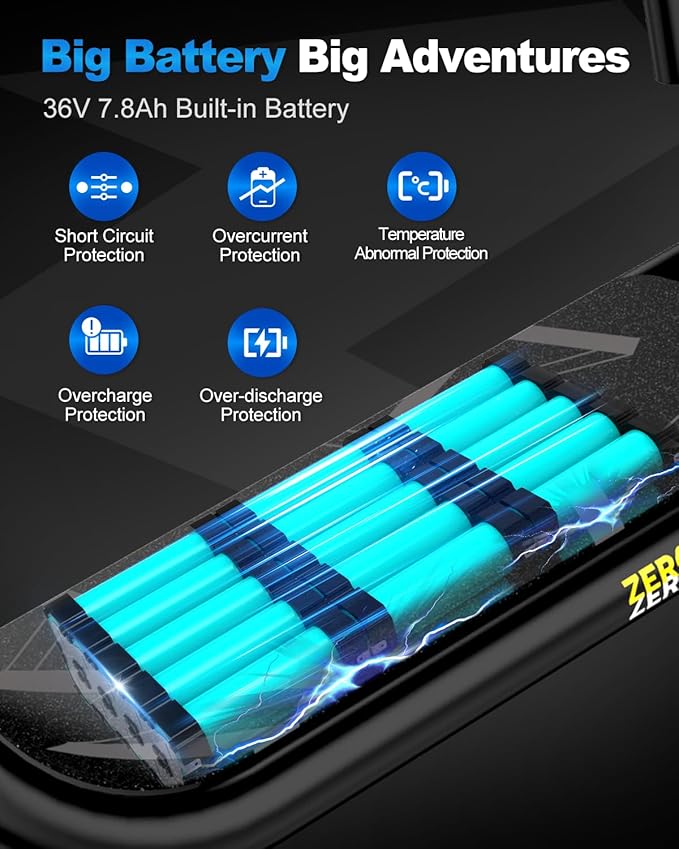 Electric Scooter with Seat ZD06, 800W Peak Motor, 20 Mile Range & 15.5 Mph, Key Start, Foldable E-Scooter with Carry Basket for Pets & Cargo, Electrically-Powered Motor Scooters