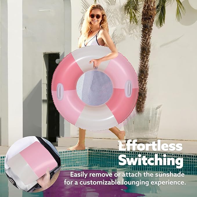 Swimming Pool Tubes-2PCS Inflatable Pool Floats for Adult Swim Ring Pool Floaties Inflatable Swimming Pool Raft Party Water Summer Beach Lounger Float Party Supplies