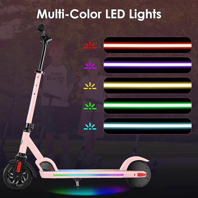 Caroma Electric Scooter for Kids Ages 6-14, 250W/180W/150W Motor & 15 Mph, 85 Mins Ride Time, Adjustable Height & Speed, LED Display, Kids Electric Scooter, Best Gifts for Boys & Girls