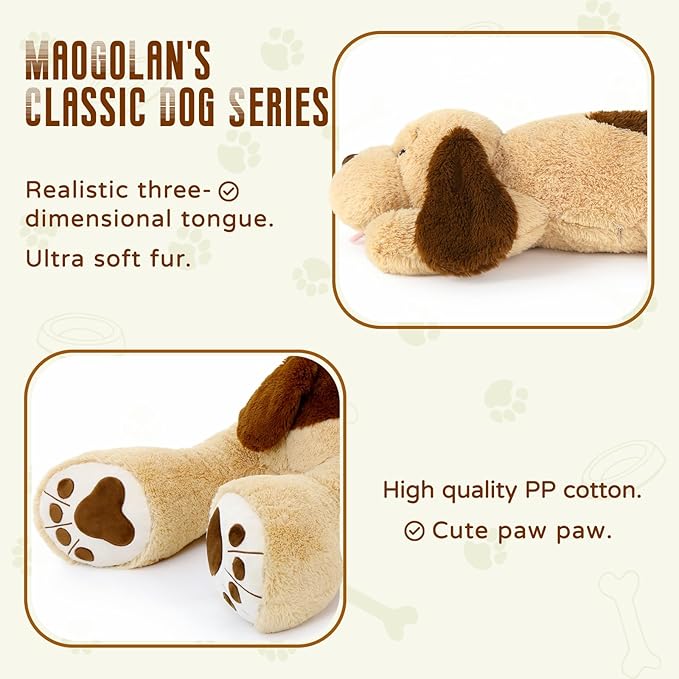 MaoGoLan Giant Dog Plush,31" Large Stuffed Animal Dog, Fluffy and Cuddly Stuffed Puppy Stuffed Animal Throw Pillow Toy Birthday for Girls Kids
