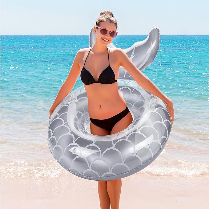 MoKo Inflatable Swimming Ring, Cute Pool Float Tube Decorations Swim Tubes Outdoor Pool Beach Water Floats Party Supplies Floaties