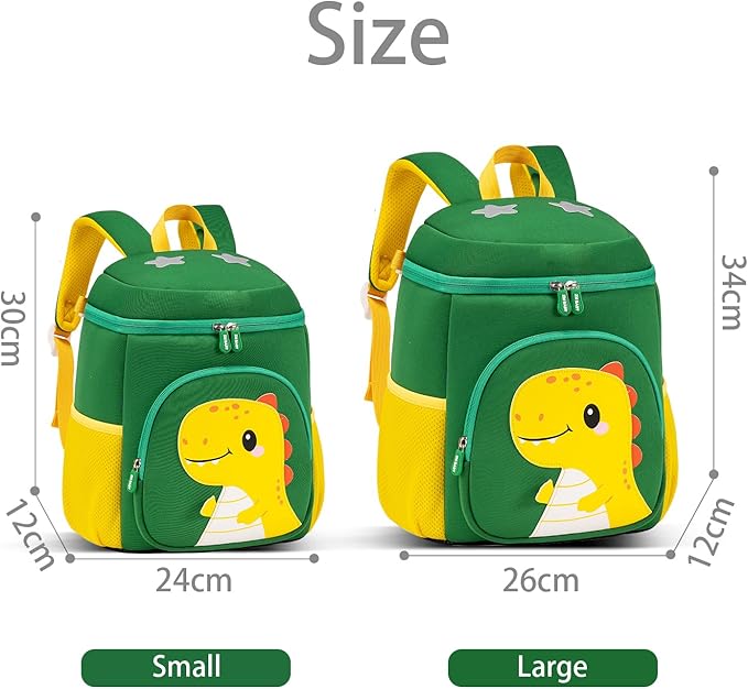 kids schoolbag with diving fabric and breathable pads - lightweight reflective backpack for boys and girls (green, Large)