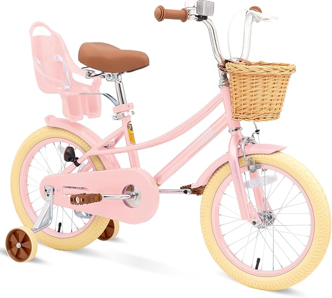 XJD Girls Bike for Toddlers and Kids Ages 2-12 Years Old,12 14 16 Inch Kids Bike with Training Wheels & Basket