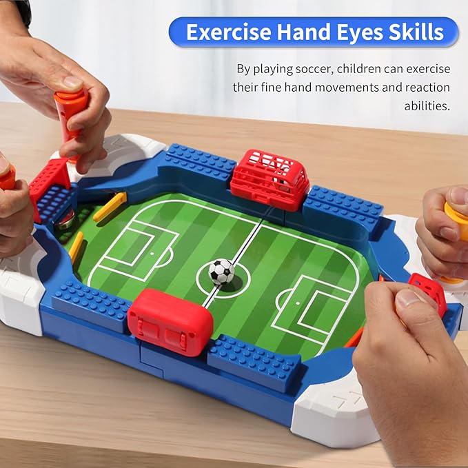 Foosball Table Soccer Board Game for Kids, Mini Football Games Set Gifts Toys for Indoor Sports Family Playroom Party Game Interactive Birthday Sports Gift for Boys Girls 3 4 5 6 7 8-12