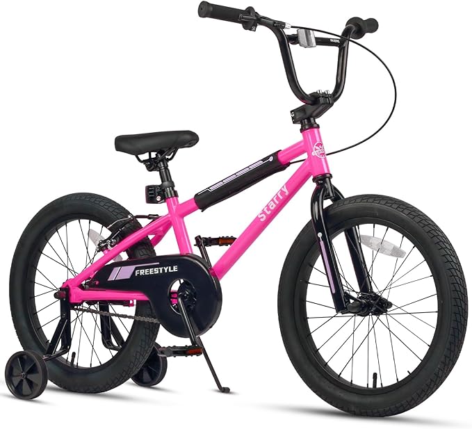 12 14 16 18 Inch Kids Bike BMX Style Bicycle with Training Wheels Coaster Brake for 2-10 Years Old Toddlers Boys Girls Multiple Colors