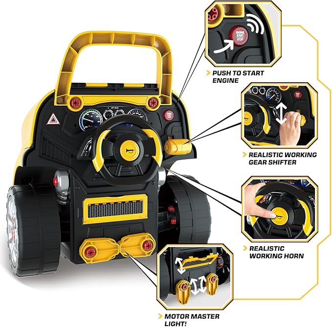 SpringFlower Toys Gifts for 3 4 5 6 7 8 Years Old Boys, Large Truck Engine, Mechanic Repair Set for Kids, Big Truck Builder Kit, Take Apart Motor Vehicle Play Car Service Station, for Kids