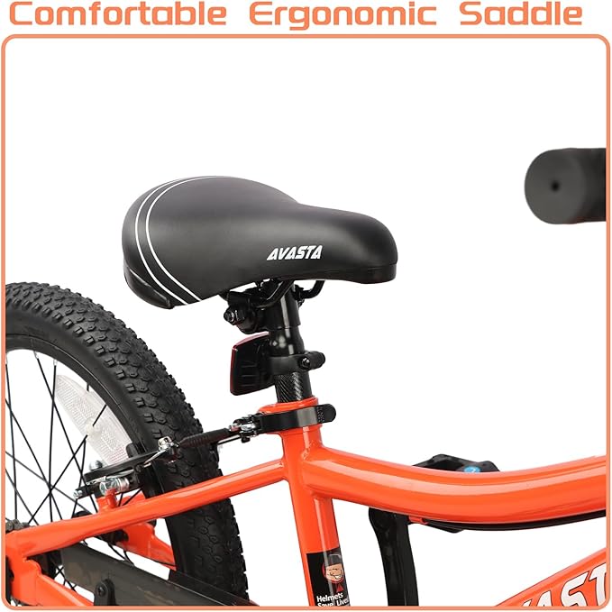 AVASTA Bilbo 18 20 Inch Kids Bike for Boys Girls 5-10 Years Old, Retro Style High Carbon Steel Bicycle with Adjustable Handlebars and Seat, Dual V-Brakes, Kickstand, Multiple Colors