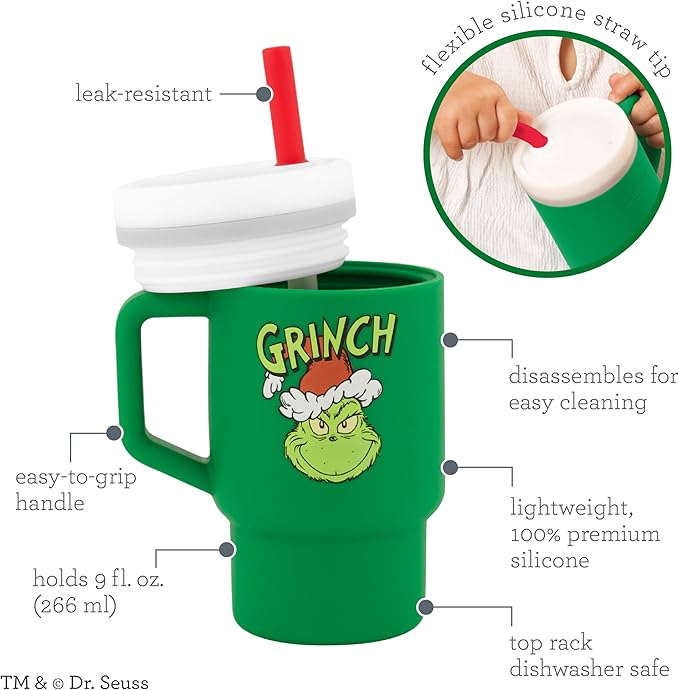 Infantino My 1st Tumbler, Silicone Sippy Cup with Straw & Handle, Spill-Resistant Baby Cup for On-the-Go, BPA-Free Transition Bottle