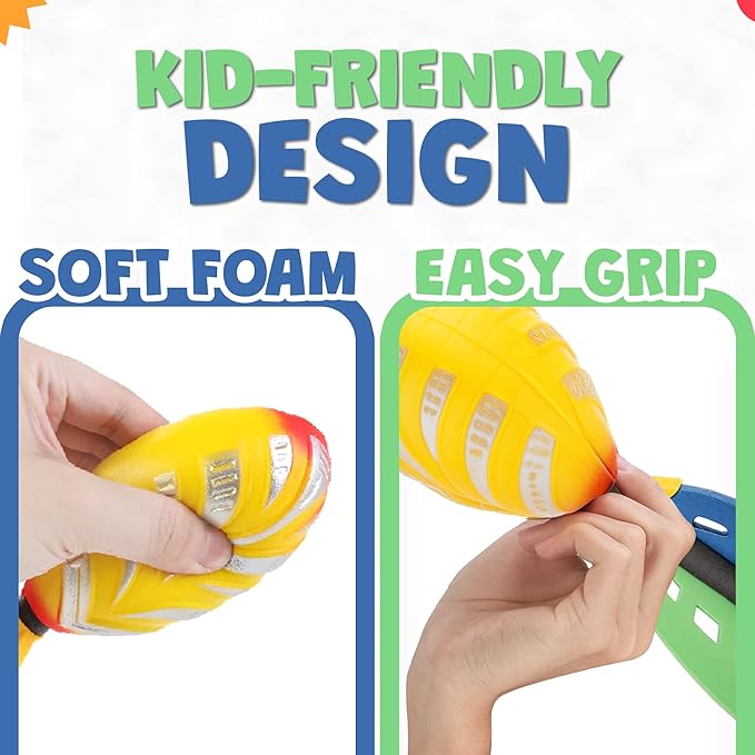 12 Pack Flying Foam Foam Missile Footballs with Tails, Sports Aero Pocket Flyers Toys for Kids Outdoor Backyard Activities, Games, Party Favors (9 Inches)