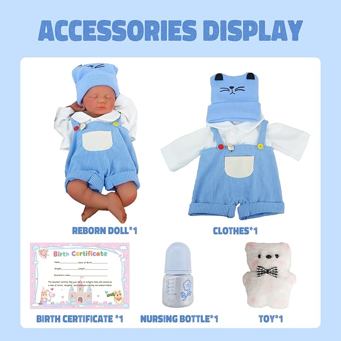 18.9 in Full Silicone Reborn Baby Dolls, 1:1 Lifelike Newborn Dolls Non Vinyl Realistic Reborn Toddler Dolls Boy Washable Sleeping Doll