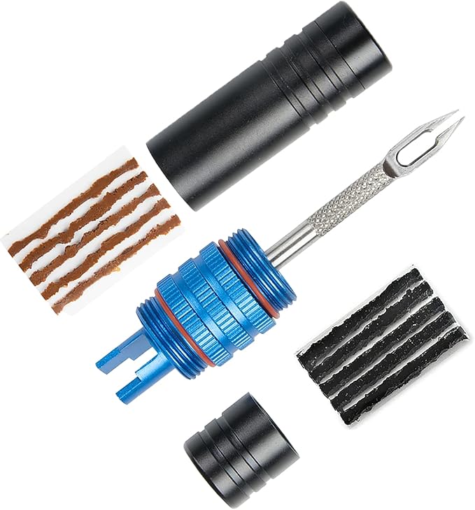 RRK Tubeless Bike Tire Tool, Repair Kit and Sealant Injector Syringe Set with Valve Removal Tool Kit