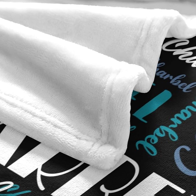 Name Blanket Personalized Blanket for Adult Kids Flannel Customize Throw Blanket Custom (Color 13, 40 x 50 Inches)