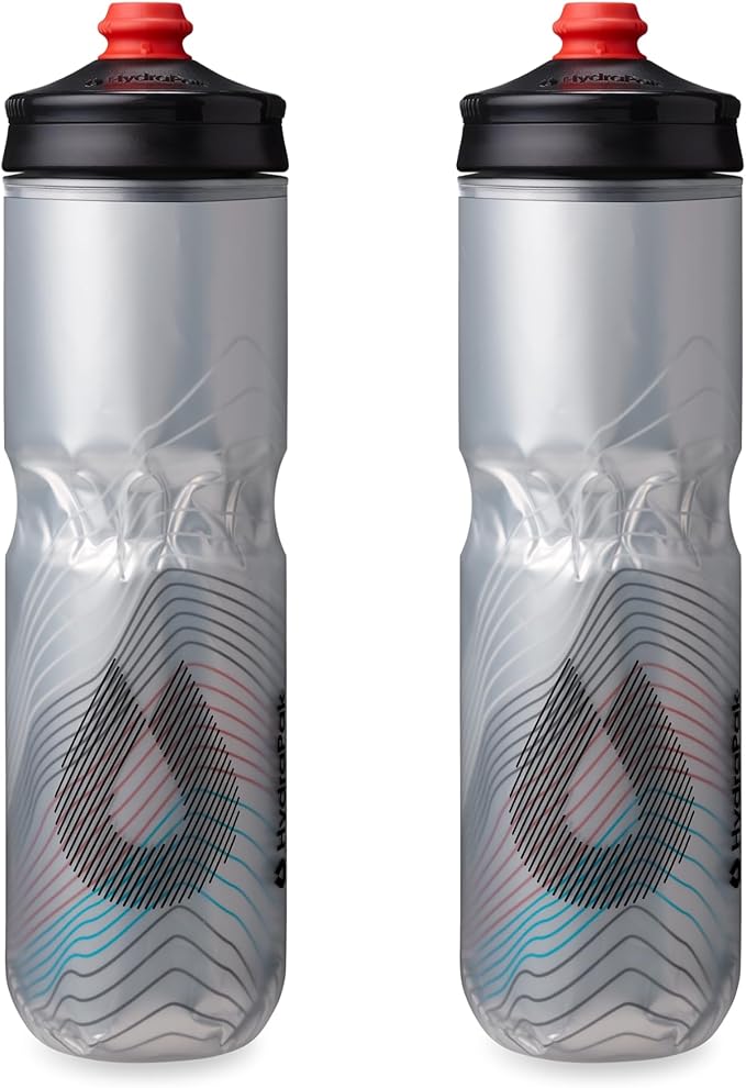 HydraPak Polar Surge Insulated Bike Water Bottle 2-Pack (20oz or 24oz) - High Flow, Fits Most Bike Cages, For Cycling & Sports