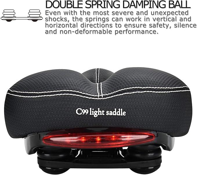 DAWAY Comfortable Men Women Bike Seat - Soft Memory Foam Padded Bicycle Seat, Bike Saddle Replacement with Wide Cushion for Peloton, Mountain & Exercise Bikes, Shock Absorbing, Waterproof, Universal