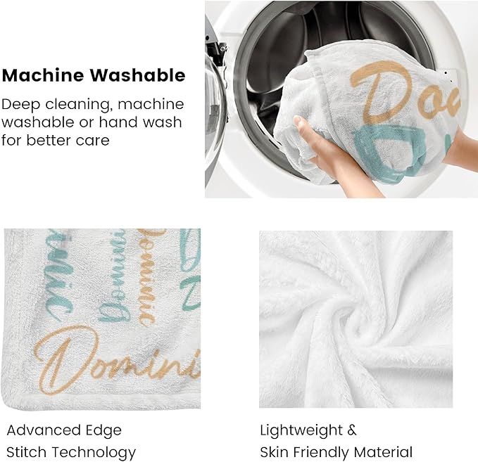 Dr.TOUGH Personalized Name Blanket Personalized Blanket for Adult Kids Flannel Customized Personalized Blankets and Throws