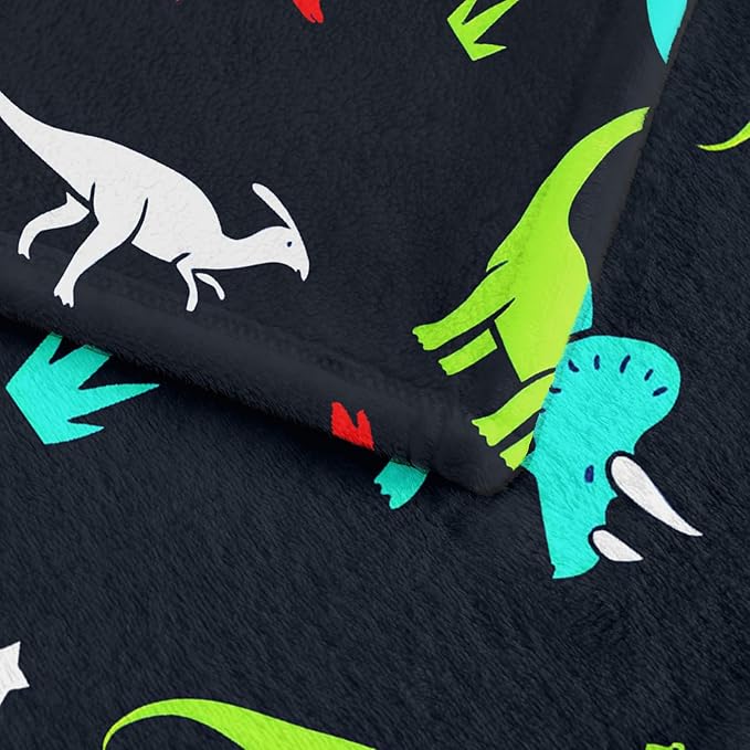 Wajade Dinosaur Blanket for Boys Soft Fleece Thorw Kids Dino Blanket for Couch Sofa Bedroom Warm Blankets Birthday Gifts for Kids Boys Teen 50"x60"