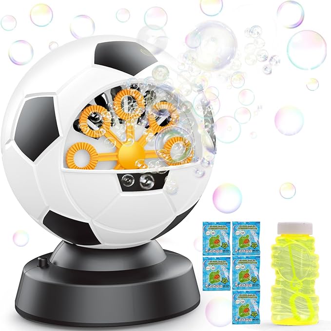 Soccer Bubble Machine, Toy for Ages 5-7 Year Olds, Kids & Toddlers, Birthday Gift for 3 4 5 6 7 8 Year Old Boys Girls, Suitable for Party, Outdoor & House Activities with Bubbles