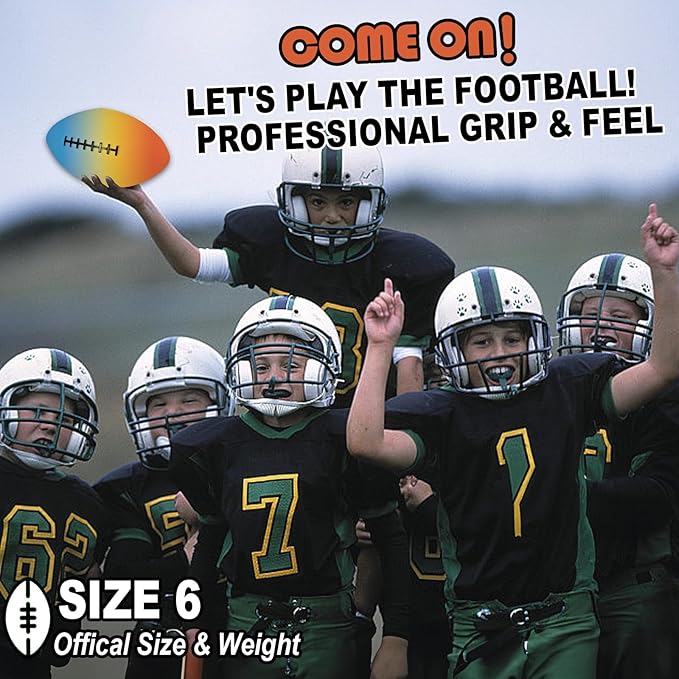 Rechargeable Glow in The Dark Football for Kids 8-12 with Pump, 4 Modes Light Up Footballs for Kids 8-12, Night Led Youth Kid Junior Beach Football, Birthday Footballs Stuff Gifts Toys