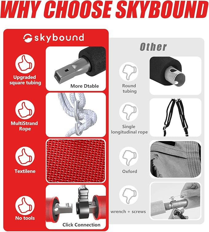 Skybound 43" Saucer Swing for Kids Outdoor - Durable Textilene Fabric, Galvanized Steel Frame, 600lbs Capacity, Adjustable Ropes