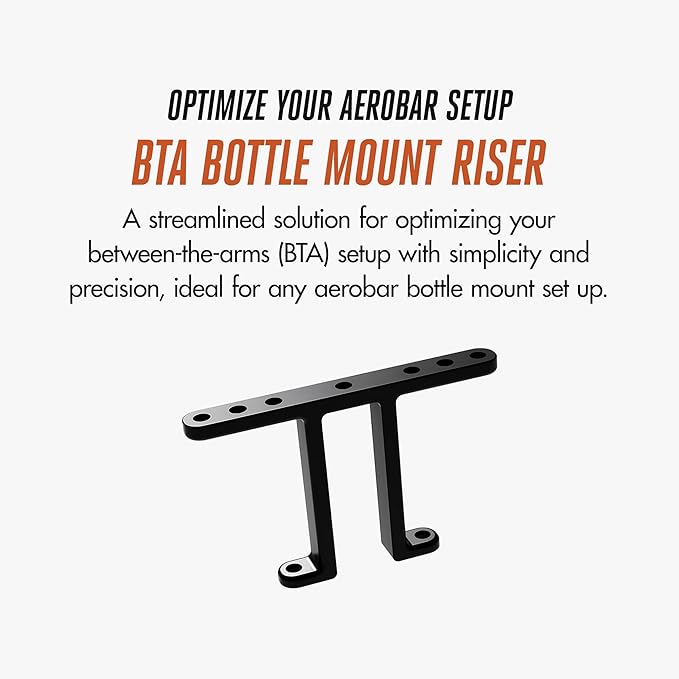 TRIRIG - BTA Bottle Mount Riser - Bike Water Bottle Cage Holder for Aerobar, Road and MTB Bikes - Adjustable Angle, T6-6061 Alloy, Handlebar Mount - Elevated Hydration System Accessories for Cycling