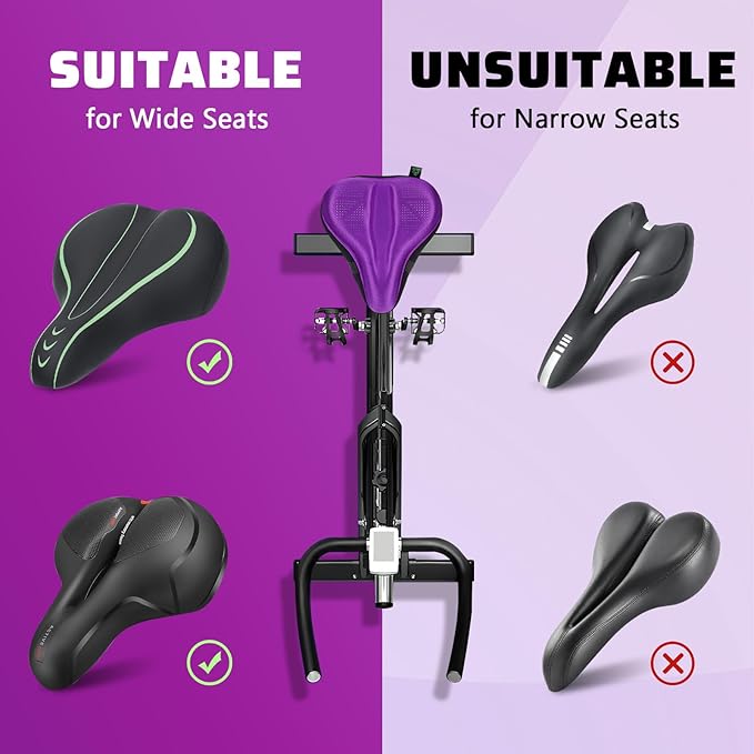 Zacro Bike Seat Cushion - Padded Gel Bike Seat Cover for Men & Women, Padding Bicycle Saddle fit with Peloton/Spin Stationary Exercise/Mountain Road Cycling Bike