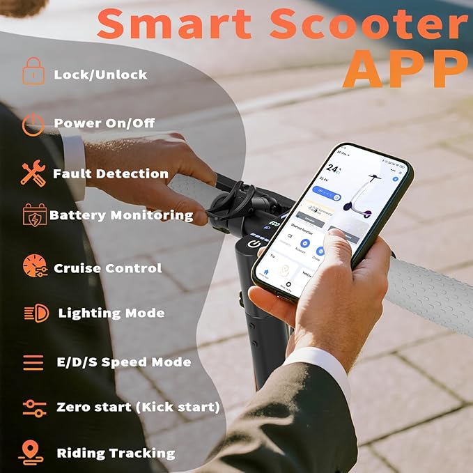 10/8.5" E Scooter for Adults 19-22 MPH Sport Escooter 350W/500W Motor, Electric Scooter 15-22 Miles Range, Bearing 265 LBS/APP Control,with Seat Parent ASIN: B0FHB4G2WQ