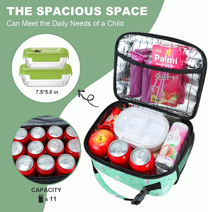 Kids Lunch Box for Boys Girls Lunch Bag Insulated Durable Lunchbox Children Lunch Tote Bag for School Unicorn