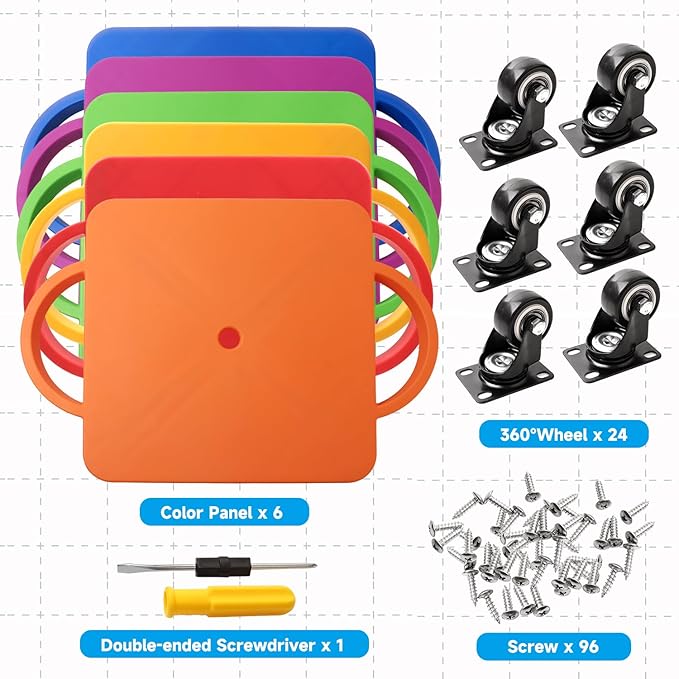 GSE Games & Sports Expert Gym Floor Scooter Board with Handles, Sitting Scooter for Kids Indoor Play Equipment, Fun Scoot Board with Non-Marring Plastic Casters for Children