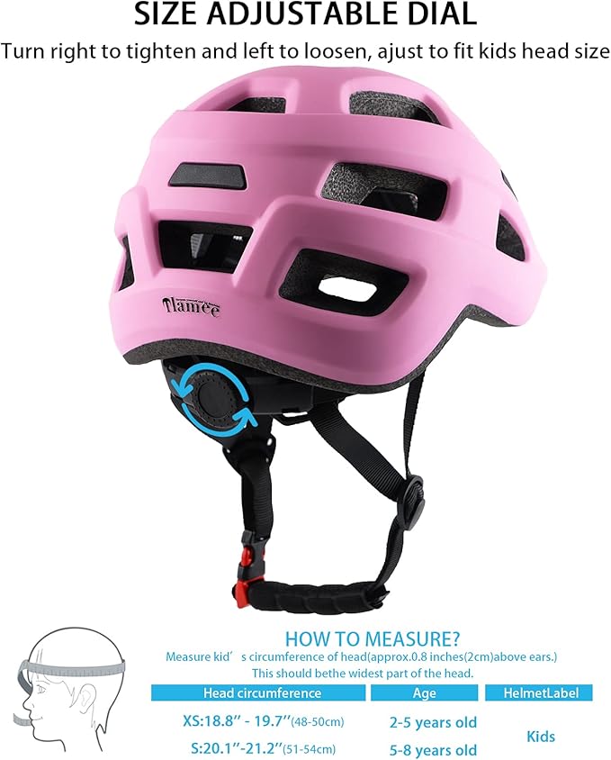Kids Bike Helmet for Ages 1-8 Years, Adjustable Toddler Boys and Girls Helmets, Lightweight Child Infant Bicycle Cycling Scooter Sports Helmet 48-54cm
