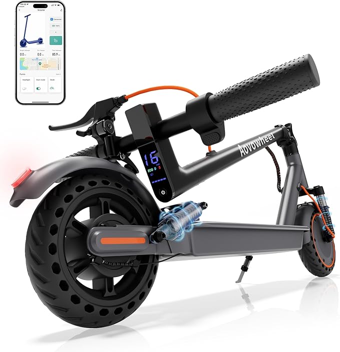 Electric Scooter for Adults, Folding E Scooter with 350W/500W Motor 16/21 Mph Top Speed, Max 19-23 Miles Long Range, 8.5''/10'' Solid Tires Commuting Scooters with Dual Brakes System, APP
