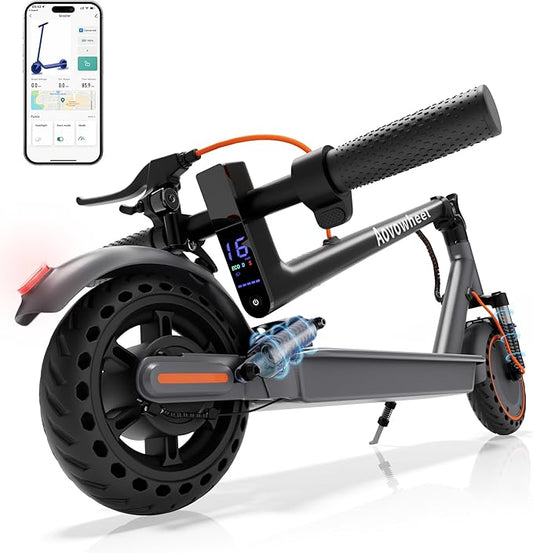 Electric Scooter for Adults, Folding E Scooter with 350W/500W Motor 16/21 Mph Top Speed, Max 19-23 Miles Long Range, 8.5''/10'' Solid Tires Commuting Scooters with Dual Brakes System, APP