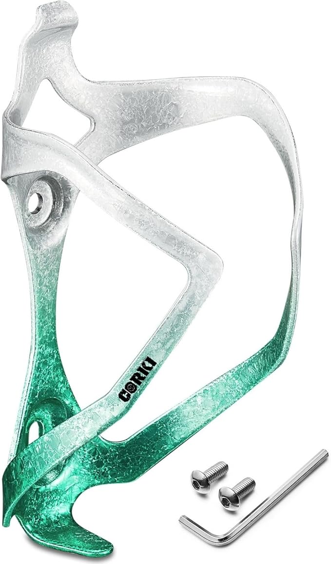 Bike Water Bottle Holder Bicycle Cage for Mountain Road MTB Gravel Adult Bikes Cycling Universal Carrier Rack 1 Pack Aluminum Alloy Ultralight Kettle Drink Accessories Greenish Cyan