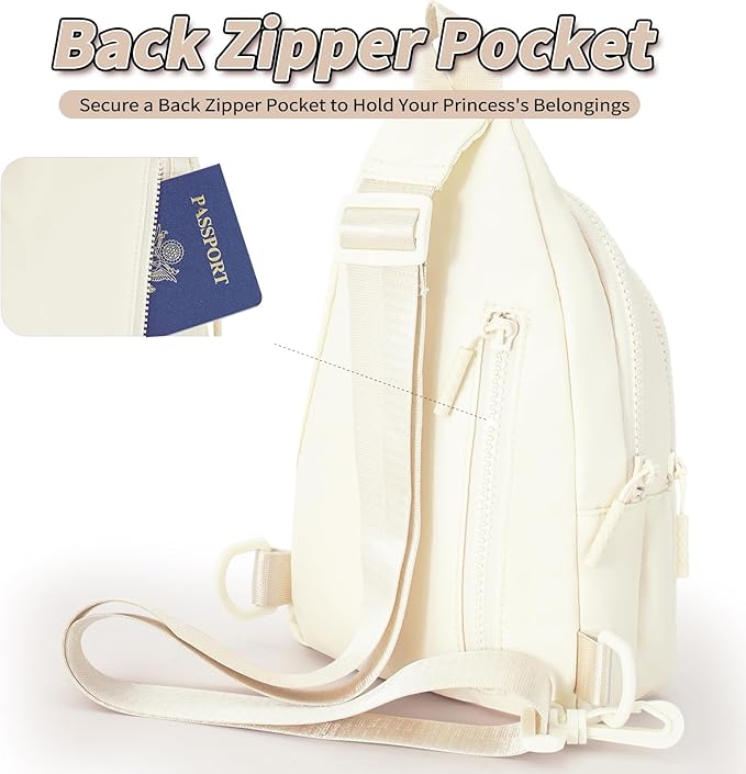 Birthday Gift for 5 6 7 8 9 10 11 12 13 14 15 16 Year Old Girls Fanny Pack Crossbody Bags for Women,Cute Trendy Stuff - Cream,Q