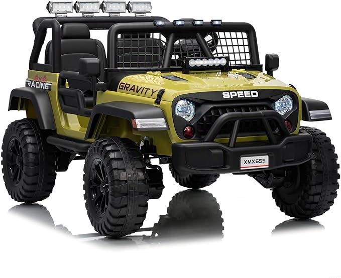 24V 2 Seater Kids Electric Truck with Parent Remote Control, 4WD Ride on Car for Toddlers & Kids 4-8, 100Min Battery, Dual Motor, All Terrain Electric Vehicle Gift for Boys Girls