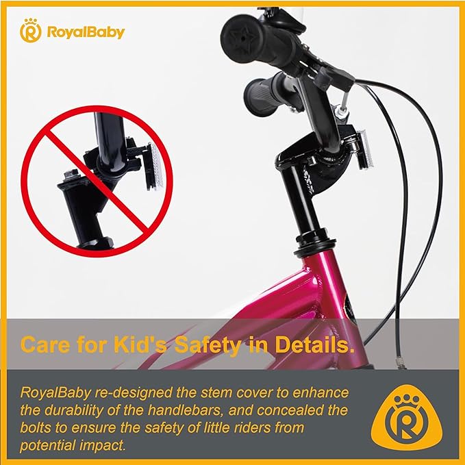 RoyalBaby Kids Bike EZ Balance to Pedal Dual Handbrake Toddlers Boys Girls Bicycle 12-20 Inch for Age 3-10 Years