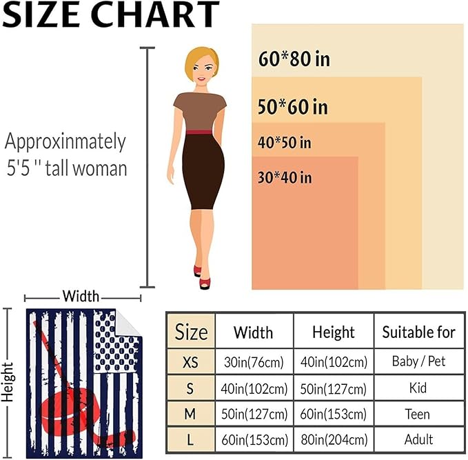 Kids Blankets for Girls - Hockey Gifts - Boys Blanket for Team Player - 50"x60" Soft Fleece Throws for Sofa