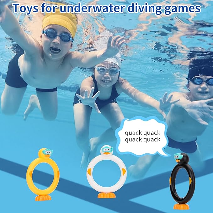 Pool Diving Toys Set - 3PCS Fun Pool Games for Kids,Clown Ring Dive Toys for Boys and Girls,Ideal for Perfect Pool Time!