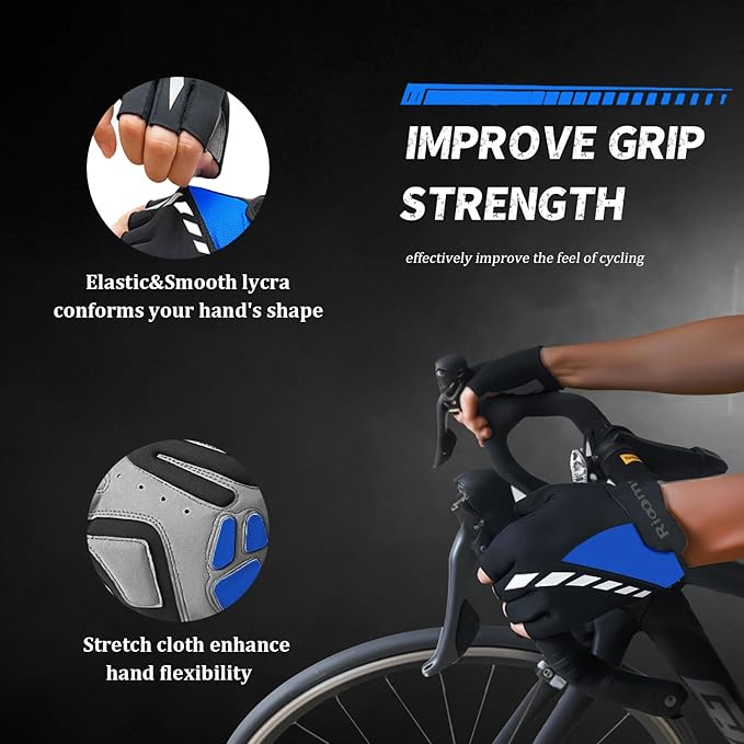 Cycling Gloves,Gel Padded Bike Gloves for Men Cycling,Anti-Slip & Shock-Absorbing Lightweight & Breathable Design Road Bicycle Half Finger for Women