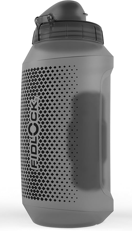FIDLOCK Twist Bottle 750ml/25oz + Base Systems | New Leak-Proof, Self-Sealing Bottle Cap | Bike Water Bottle Holder with No Screws & Attached Bottle | Cage Free Magnetic Rack | Smoke