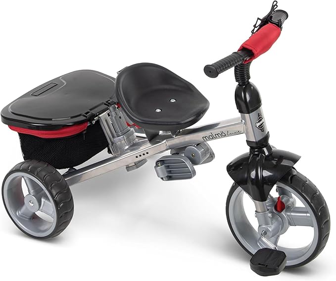 Huffy Malmö 4-in-1 Toddler Push Bike Trike for Kids, Learning Tricycle for Toddlers, Adjustable Push Handle, Grows with Your Kid, Multiple Options and Colors Available, Removable Canopy, Storage Bin