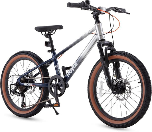 RoyalBaby Kids Mountain Bike for Boys and Girls, Ultra-Light Aluminum 20-24 Inch Wheel Bicycle for 6-14 Years Old Children, 7/21-Speeds Drivetrain