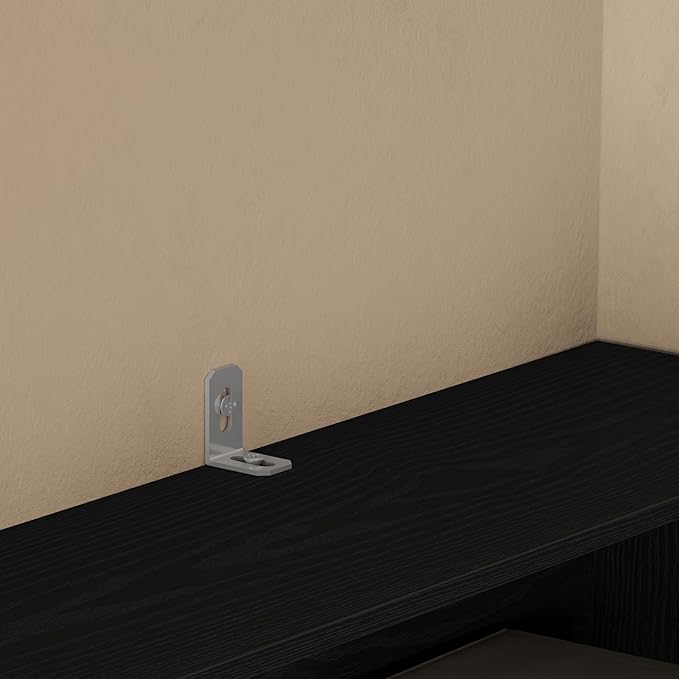 ANCTOR Corner Bookshelf, 6 Tiers Corner Bookcases with Baffles Etagere Shelf Storage Rack for Living Room Home Office, Black